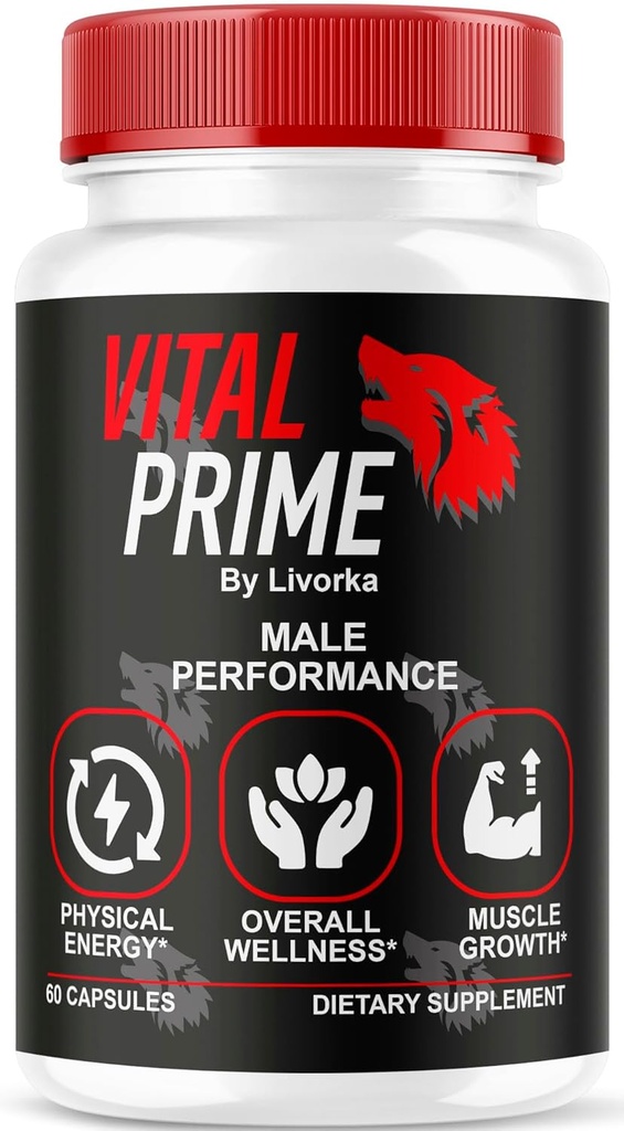 LIVORKA Vital Prime, Avansert formel for menn mannlig ytelse, Supplement støtte kapsler - 1 måneds forsyning
