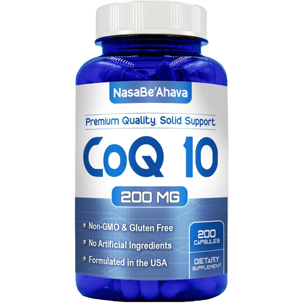 CoQ10 200mg Kapsler | Vegansk Vennlig Coenzyme Q10 200mg fra enkel absorpsjon Ubiquinon Supplement for hud hjerte og energi støtte | Laget i USA i cGMP-fasiliteter (200 Serveringer)
