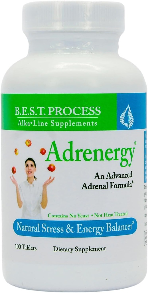 Adrenergy (12 Pack) Beste prosess Alkaline — Naturlig adrenal støtte med adrenal Gland ekstrakt, adaptere, vitaminer og mineraler