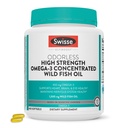 Swisse Wild Fish Oil Omega 3 Kosttilskudd for kvinner og menn EPA DHA Fish Oil Supplements | Odorless - Hjelper støtte hjerne, øye og hjerte helse | Høy styrke 1500 mg | 400 Softgel piller