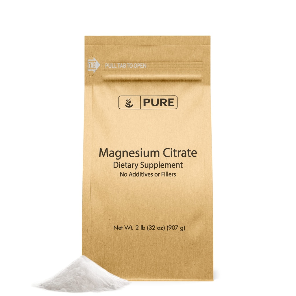 Rene opprinnelige ingredienser Magnesium Citrat (2lb) Magnesium Supplement, Unflavored, Oppløses enkelt