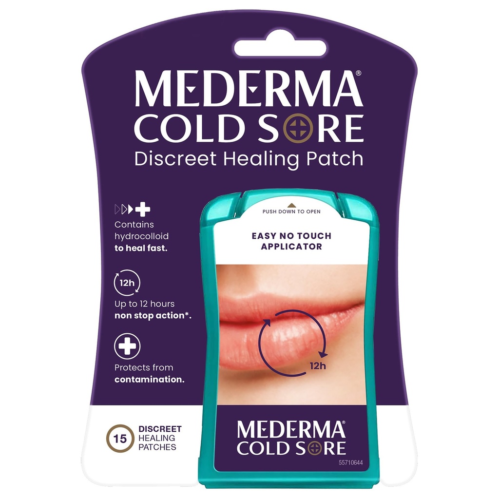 Medderma feberblester diskret healing patch - en lapp som beskytter og bekjenner kalde sorer - 15 greve