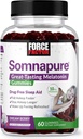 FORCE FACTOR Somnapure Gummies med Melatonin 10 mg for voksne, ikke-habit-forming, naturlig søvnhjelp for dyp søvn, bli sovende lenger, våkne opp forfriskende, Dream Berry Flavor, 60 greve (Pack of 1)