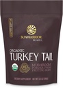 Sunwarrior Organic Tyrkia Tail Mushroom pulver | Tyrkia Mushroom Immune Support | Microbiome Gut Helsestøtte | 50 Serveringer 100g Pouch | Be vel