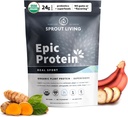 Sprout Living, Epic Protein, Plant Basert Protein & Superfoods pulver, Ekte Sport, 24 Grams Organisk Protein pulver, Recovery, Vegansk, Ikke-GMO, Glutenfri, Lav Sukker (1 pund, 12 Serveringer)