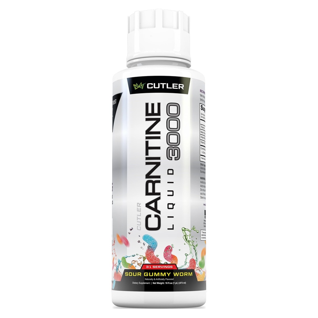 Cutler ernæring flytende L-karnitin fettforbrenner Supplement med acetyl L-karnitin & L-karnitin tartrat - fettforbrenner formel for optimal absorpsjon, energi og muskel støtte ® Sour Gummy Flavor