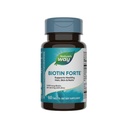 Naturens måte Biotin Forte, støtter sunt hår, hud og negler*, 3000 mg Biotin per servering, med sink, vitamin C, B-vitaminer, 60 tabletter (Packaging May Vary)
