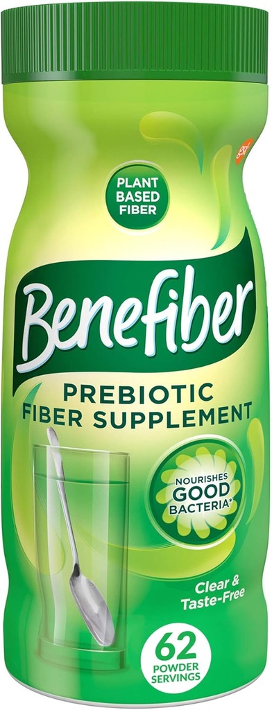 Benefiber daglig prebiotiske Fiber Supplement pulver for digestiv helse, daglig fiber pulver, uflavorert - 62 serveringer (8,7 ovner)