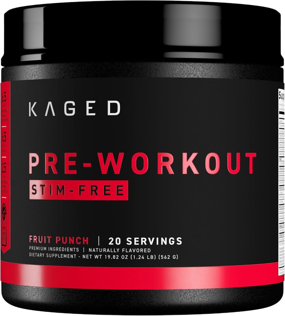 Kaged stimulant gratis pre trening pulver frukt punch pre-Kaged formulert med kreatin, Beta Alanine Ingen Jitters 20 serveringer