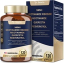 Totaria NMNH (Dihydronotinamid Mononucleotid), NMNH Supplement v/Niacinamid (Vitamin B3), Quercetin, Trans-Resveratrol, Støtte NAD+, Hudcellehelse*, Anti-Aging & Energi, 120 Caps