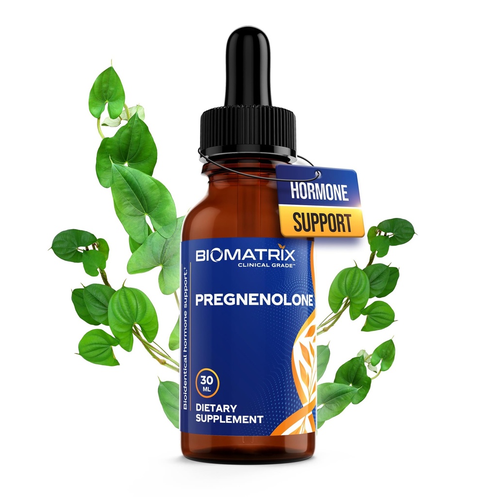 Biomatrix Pregnolone Supplement, sublingual mikronisert væske for minne, Mood, Hjerne Helse ® 3X Bedre absorpsjon enn kapsler (30 ml) - 30-60 dagers forsyning