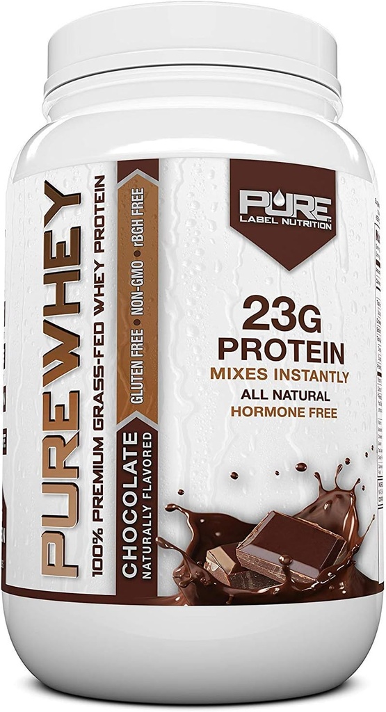 Ren etikett ernæring 100% gras-fedt, sjokolade Whey konsentrat protein pulver (24g) med essensielle aminosyrer, for pre og post trening gjenoppretting og muskelbygging, lavt fett og lavt karbohydrater - 2lbs