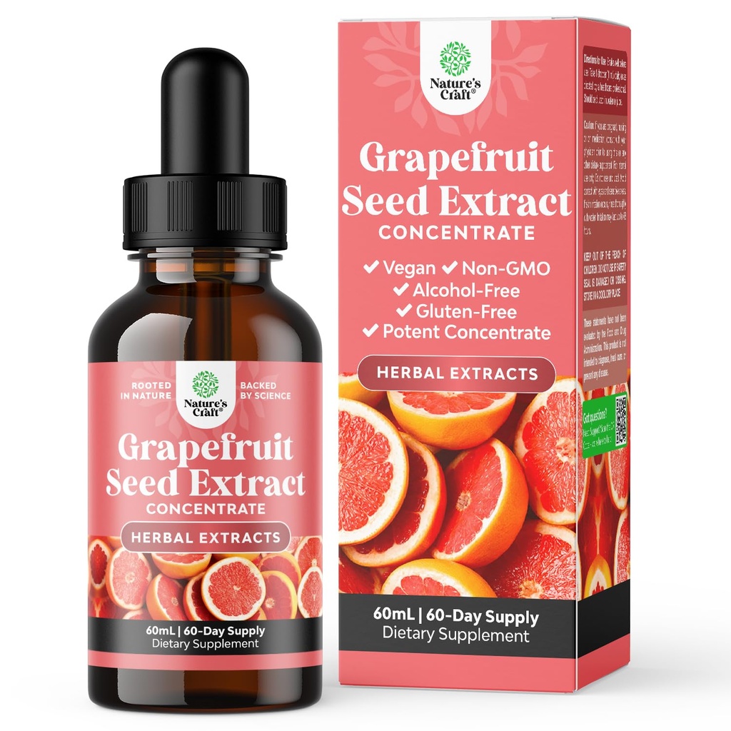 GSE Grapefrukt frø ekstrakt flytende - En Drop daglig - Super konsentrert Grape frø ekstrakt flytende dråper rik på Bioflavonoider og polyfenoler for Gut helse og immun støtte - 2OZ - 60 Services