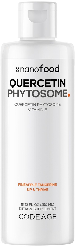 Kode flytende Quercetin Phytosom Supplement, Quercetin 1000 mg Dihydrat, 3-måneders forsyning, immunstøtte, Sophora Japonica, vitamin E, Liposomal Levering, Vegan, ikke-GMO, 15.22 fl oz