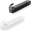 2 Pack Extra Stor Pille Organizer, Sukuos ukentlig pille boks, pille saken, medisinorganisator for vitaminer, fiskeoljer eller kosttilskudd