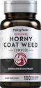 Piping Rock Horny Goat Weed for menn | 100 kapsler | Ultimate Complex ekstrakt Supplement | Vegetarisk, ikke-GMO, Glutenfri