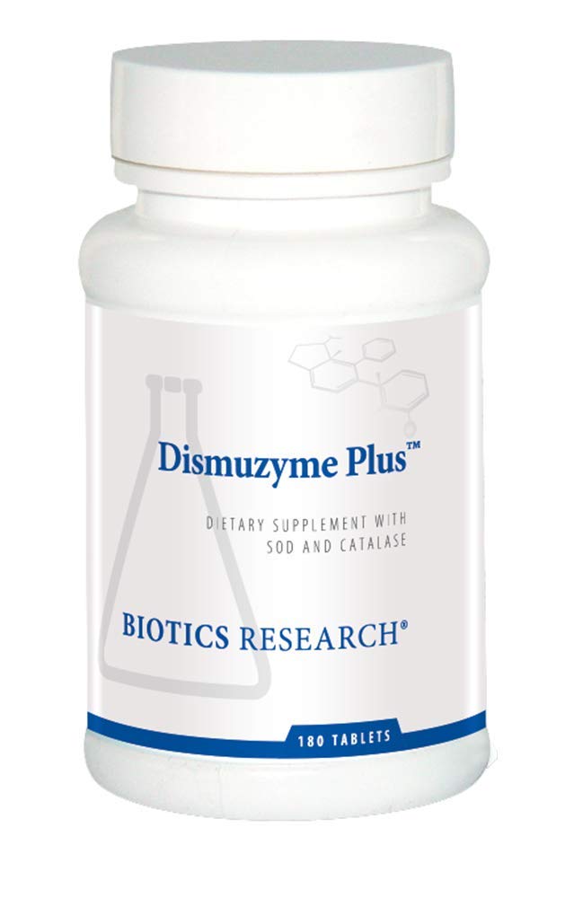 Biotikk forskning Dismuzyme Plus høy antioksidant aktivitet, støtter immunsystem, komfort og felles fleksion, 180 tabletter