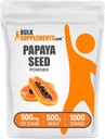 BulkSupplements.com Papaya Seed Powder - Carica Papaya frø, ernæringstilskudd, for Digestiv & Gut støtte - Glutenfri, 500 mg per servering, 500g (1,1 lbs) (Pack of 1)