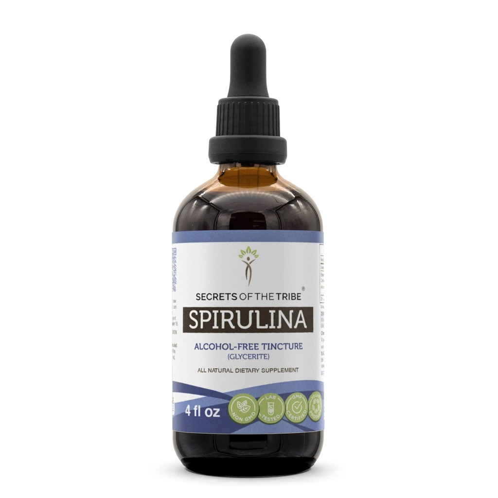 Hemmeligheter av Tribe Spirulina alkoholfri flytende ekstrakt, Spirulina (Artrospira Platensis) Tinkture Supplement (4 FL OZ)