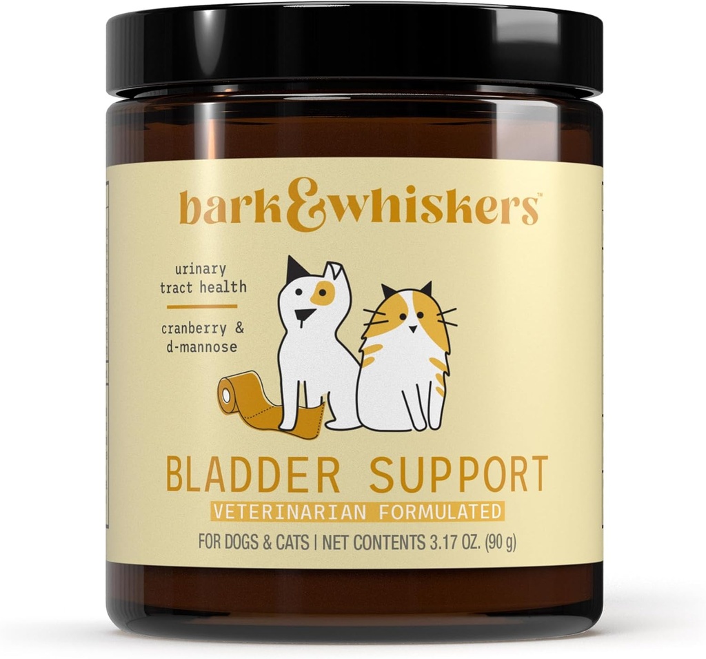 Bark & Whiskers Blader Support, 3.17 Oz. (90 g), 90 Scoops, støtter urinbåndstrakt helse, med Cranbery & D-Mannose, Vet Formulert, Ikke-GMO, Dr. Mercola