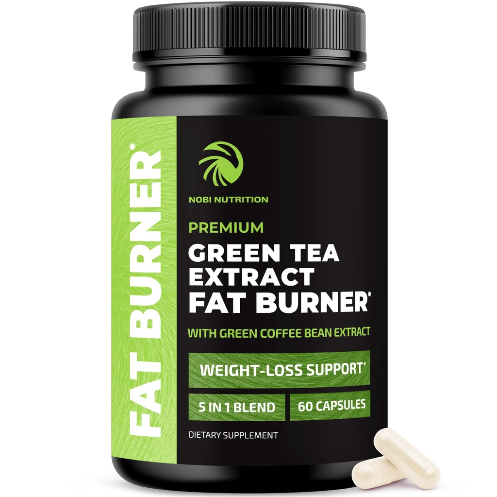 Grønn Te Vekttap piller for kvinner og menn | 45% EGCG | Mage fettforbrenner, metabolisme Booster & Appetitt Supresant | Grønn te fettforbrenner Diett piller | Vegan vekttap kosttilskudd | 60 Ct