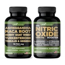 Gade Ernæring Ashwagandha med Maca Root, Horny Goat Weed, Turkesterone, Tribulus Terrestris, Panax Ginseng + Nitric Oxid Booster - Bundle for energi, Vitality, ytelse, Pump