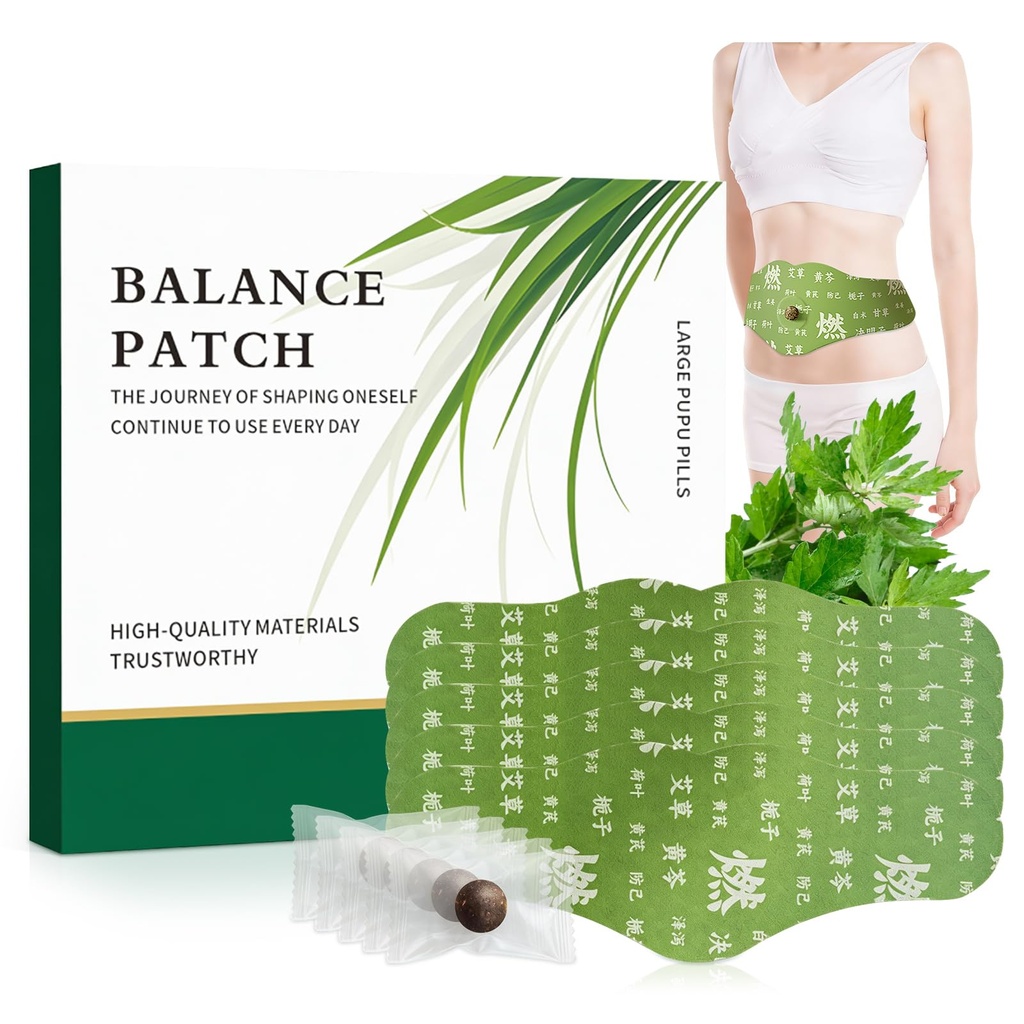 Herbal Patch Pad Balance – Mugwort Herbal Navel Patches for Menstruell Cramp Relief, støtte Redusert Bloating Utseende, fremmer bukser komfort ikke-irriterende design 1 bokser 5 stykke (1 boks)
