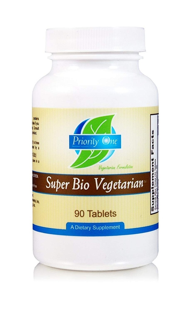 Prioritet Ett vitaminer Super Bio Vegetariske 90 tabletter - Immunsystemstøtte * - klinisk styrke - fordeler av Shiitake & Maitake Mushrooms.