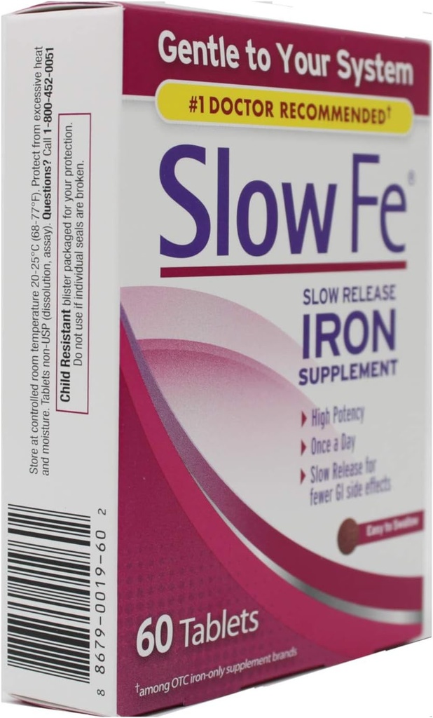 Slow Fe Slow Release jern, tabletter, 60 ea - 2pc