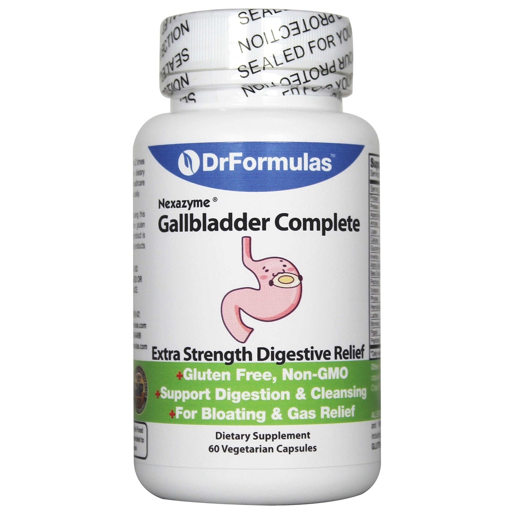 DrFormulas 18 Digestive Enzymer å støtte Gallbladder og pankreatiske Enzymer med Amylase, Protease, Lipase, Lactase, Cellulase, Bromelain 60 Kapsler