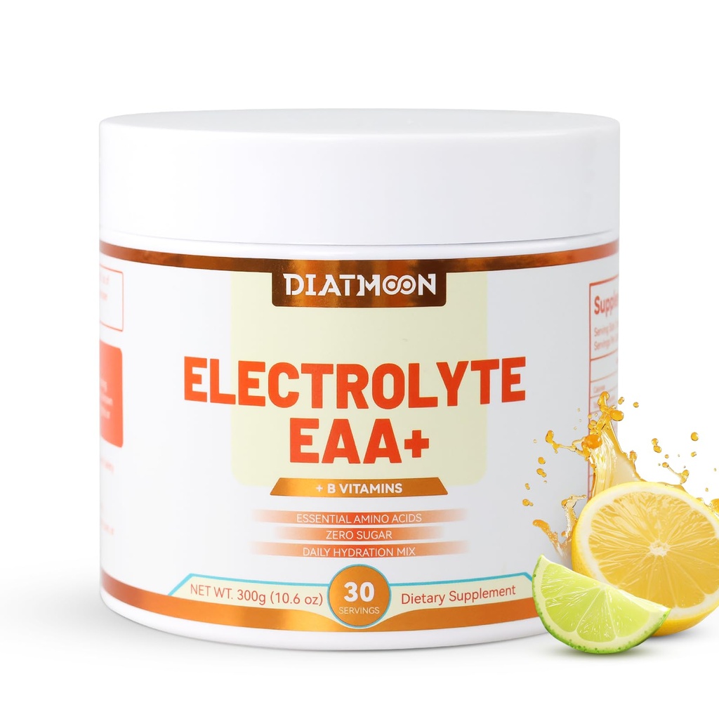EAA Electrolytes pulver, essensielle aminosyrer Supplement, EAA & BCAA pulver, med B-vitaminer og mineraler - Hydration Drink Supplement, Keto Vennlig, Ingen sukker- 30 serveringer