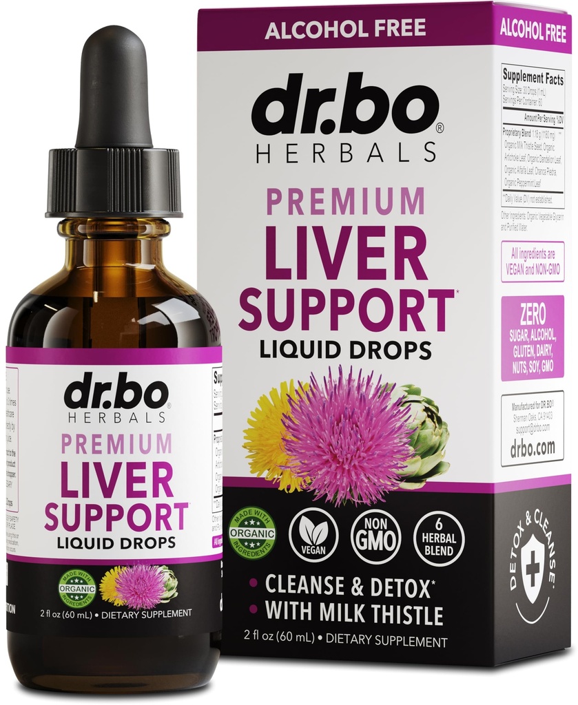 Liver Cleanse Detox & Repair Organic - Natural Liver Support Supplement flytende dråper, Melk Thistle Dandelion, Chanca Piedra Extract, Artichoke - Gallbladder Helse Formula Kosttilskudd flytende dråper 2oz
