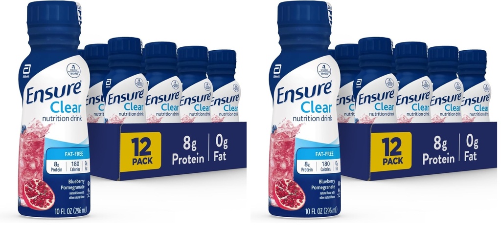 Sikre flytende klar ernæringsdrikk, 0g fett, 8g protein, blåbær Pomegranat, flaske, glutenfri, 10 Fl Oz (pakke med 24)