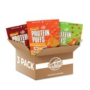 Twin Peaks ingredienser Lavt karbohydrat, Keto Vennlig Protein Puffs, (Variety Pack, 2.1 Ounce), 2 Services, 3 Pakke (60g, 42g Protein, 4g Karbohydrater)
