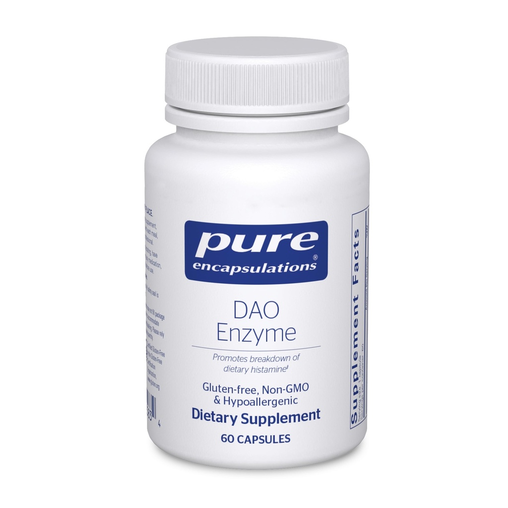 Rene innkapslinger DAO Enzyme - Histaminnedbryting Digestionsstøtte Supplement * - Ease Digestive Discomfort & hudfølsomhet* - Allergen-fri helsesupplement - 60 Kapsler