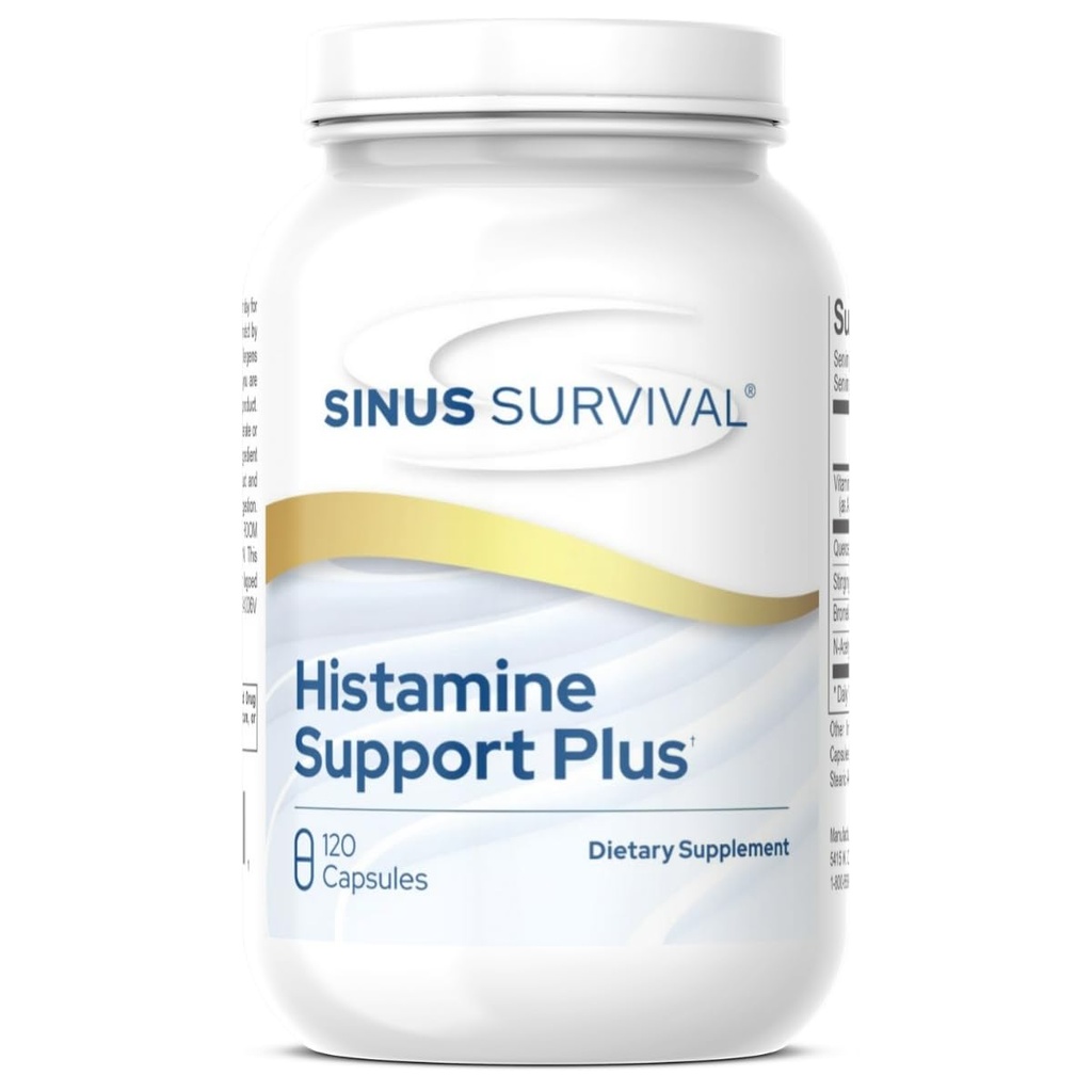 Histamine Support Plus – Naturlig Histamine Blocker & Allergy Relief Supplement – støtter Sinus helse, immunbalanse og ikke-Drowsy Histamine Regulation - (120)