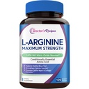 Legens oppskrifter L-Arginine 1000mg, Maksimal dose, nitric oksid produksjon, blodflyt og vaskulær funksjon, utholdenhet og trening støtte for menn og kvinner, 120 belagte tabletter