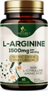 L-Arginin Extra Styrke Supplement med L-Citrullin - Muskelstøtte Naturlig Nitric Oxid Precursor Booster - hjerte helse støtte - Aminosyre Energi blanding for menn, USA Flasket - 60 Kapsler