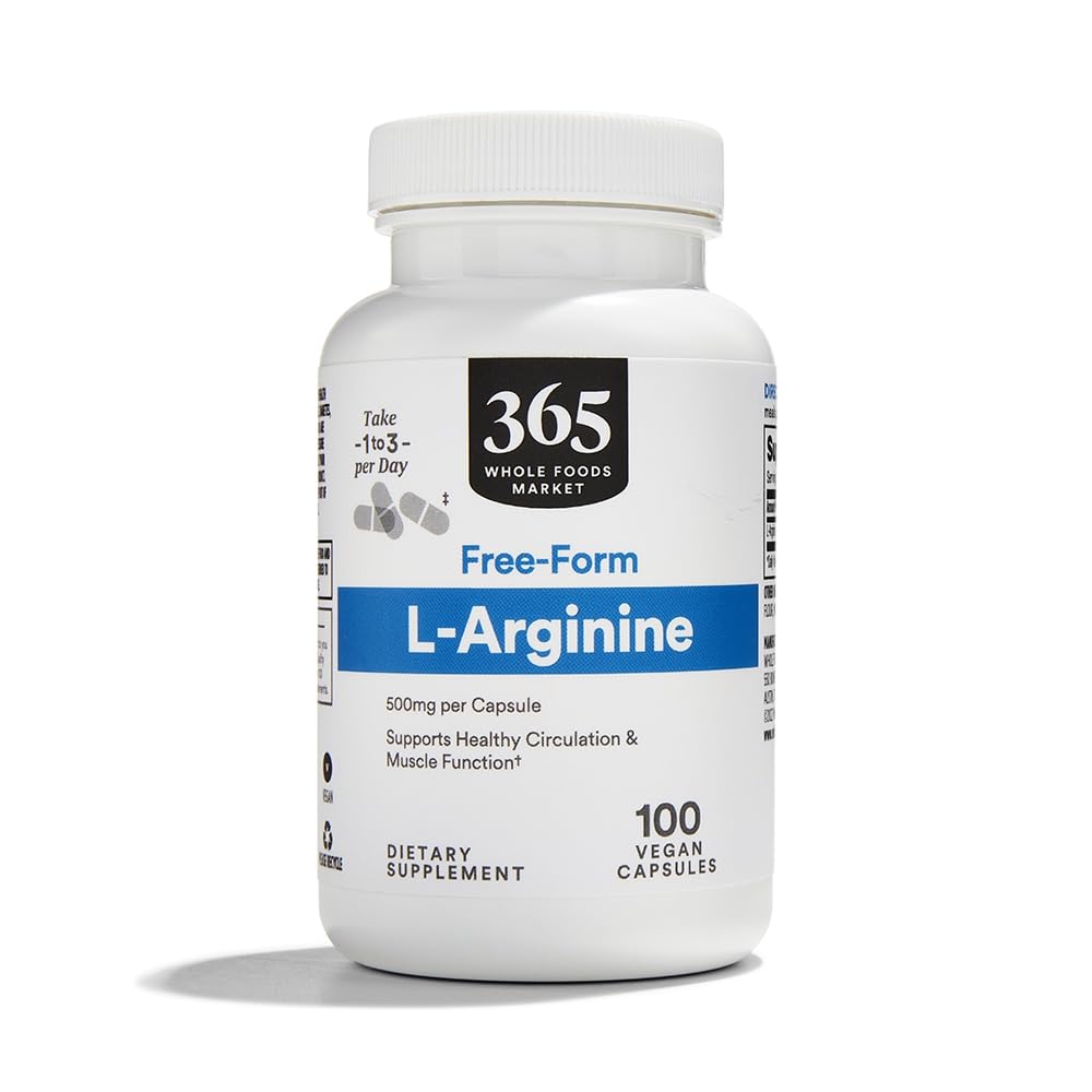 365 av hele matmarkedet, L Arginine 500Mg 100 Veggie Caps
