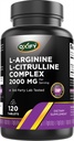 Oxify L-Arginin L-Citrullin Complex 2000 mg Per Serving | 120 tabletter | Glutenfri, Ikke-GMO | Supplement laget i USA