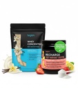 LEGION Post Trening Recovery Stack – Recharge Creatine Post Trening Drink (Strawberry Lemonade) + Whey Protein Powder (Vanilla) – Muskelvekst, styrke og gjenoppretting Support – 30 Serverer hver