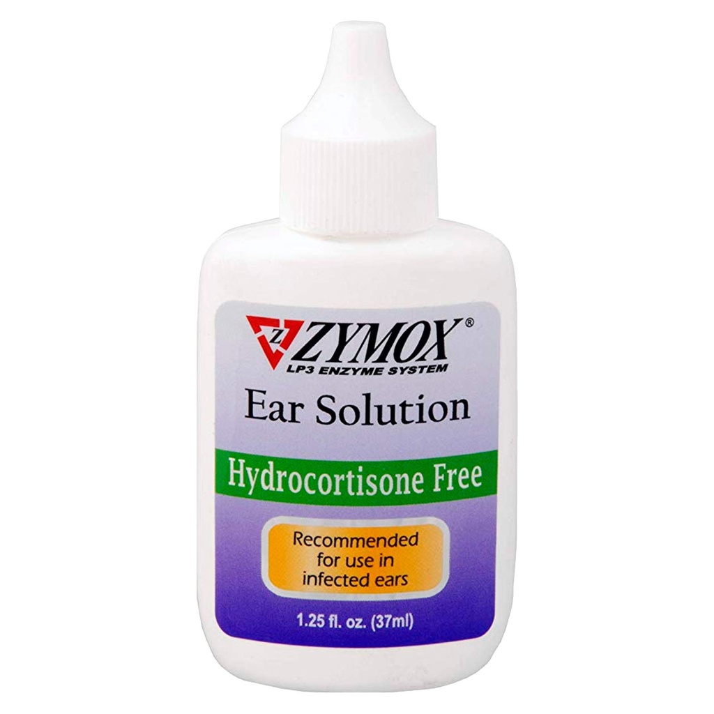 Zymox Otic Enzymatic øreløsning for hunder og katter til Soothe øreinfeksjoner uten hydrokortison, 1.25oz