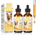 Yeste infeksjonsbehandling for hunder,Dog øreinfeksjon behandling,Itchy øre,Skin & Allergi symptomer Relief-reduserer inflammasjon og lindrer irritasjon,Dog Supplementsdråper med Multivitaminer Probiotika
