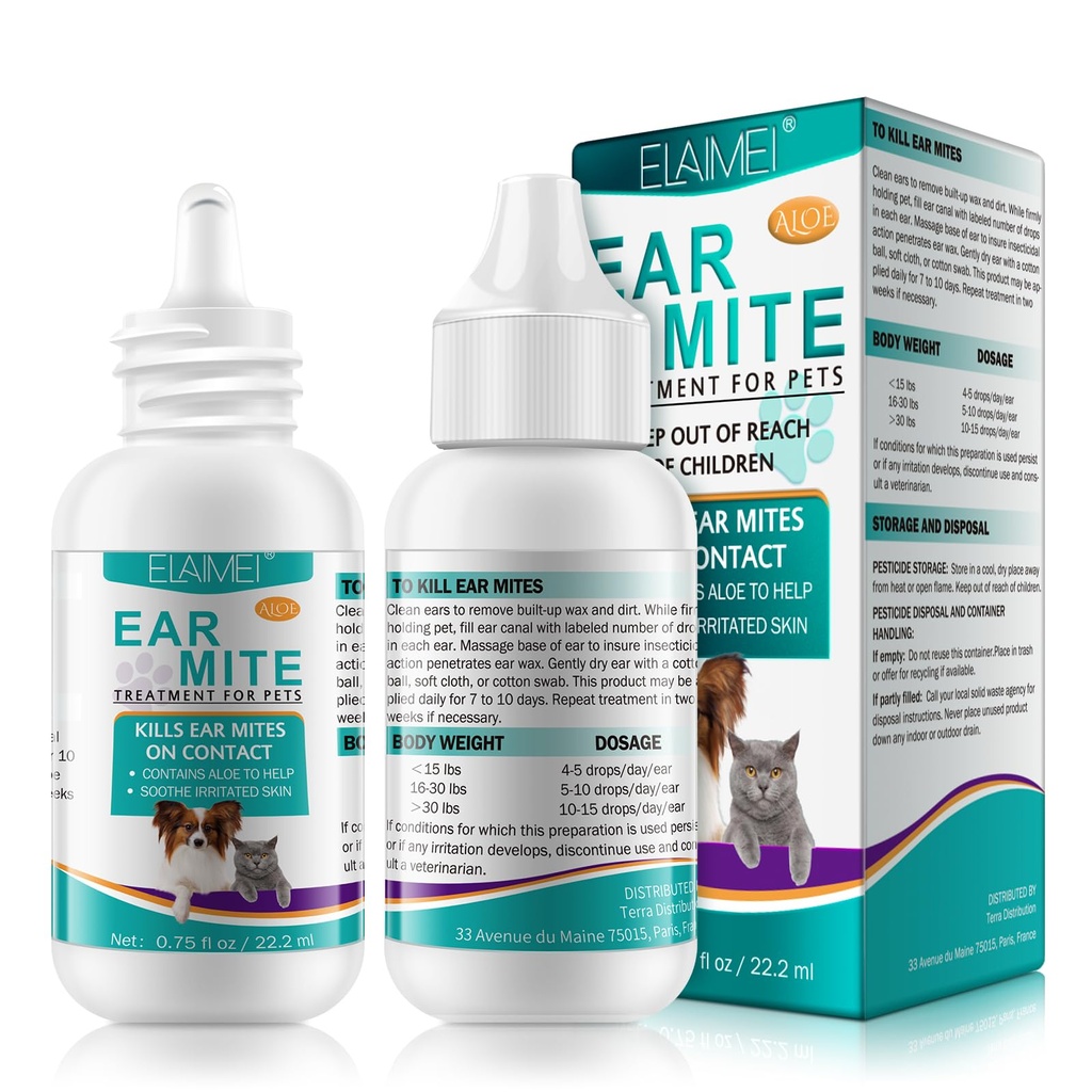 Ear Mitte behandling for hunder, hund øreinfeksjon behandling, øremitte behandling for hund yeast infeksjon, Alleviation lider av øret mits & kløe og Odours Stinky Stuff for hund ører