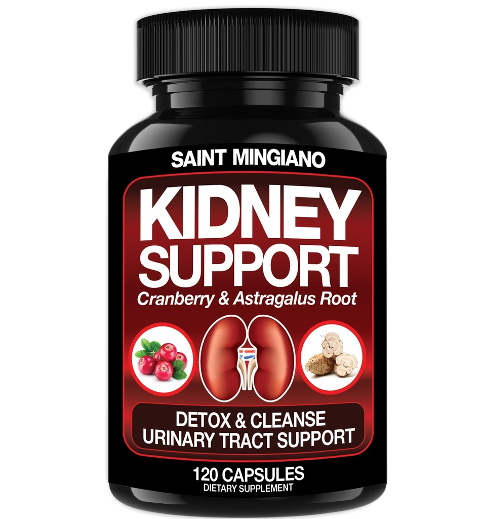 Nyrestøtte Cleanse Detox & Reparasjon -120 kapsler - Cranberry & Astragalus Root Pills for kvinner og menn - høy styrke Liver Cleanse Detox støtte Urin Tract & Bladder Helse