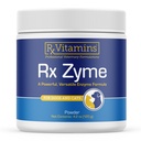 Rx vitaminer Rx Zyme pulver - Digestive enzymer for hunder og katter - Anti diarrea for hunder, Cat diarrelief, Anti-Bloating - Cat diagtive støtte og hund gut helse - 120g