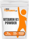 BulkSupplements.com vitamin K1 pulver - vitamin K1 Supplement for bein og hjerte helse støtte - Glutenfri, 10 mg per servering, 100g (3,5 oz) (pakke av 1)