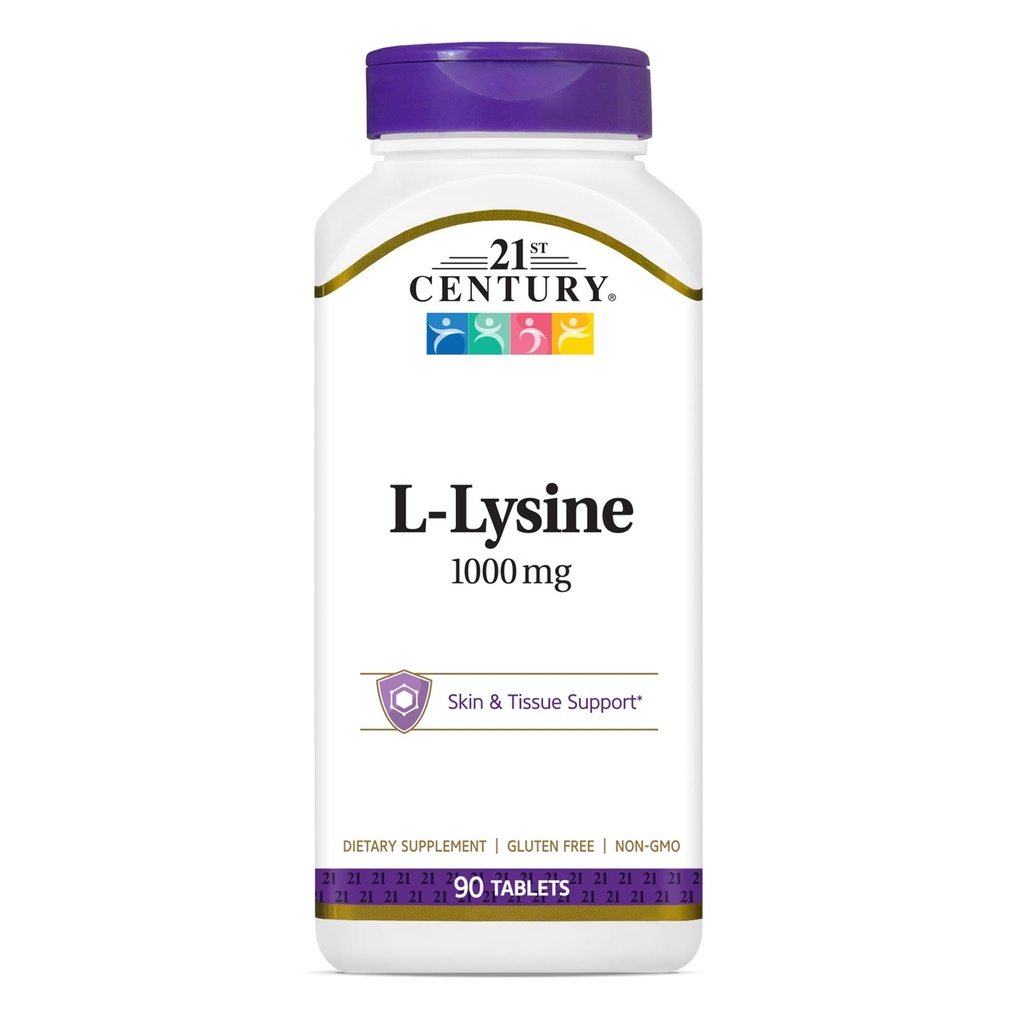 21st Century Healthcare L-Lysine 1000 mg, 90 Count Tabletter