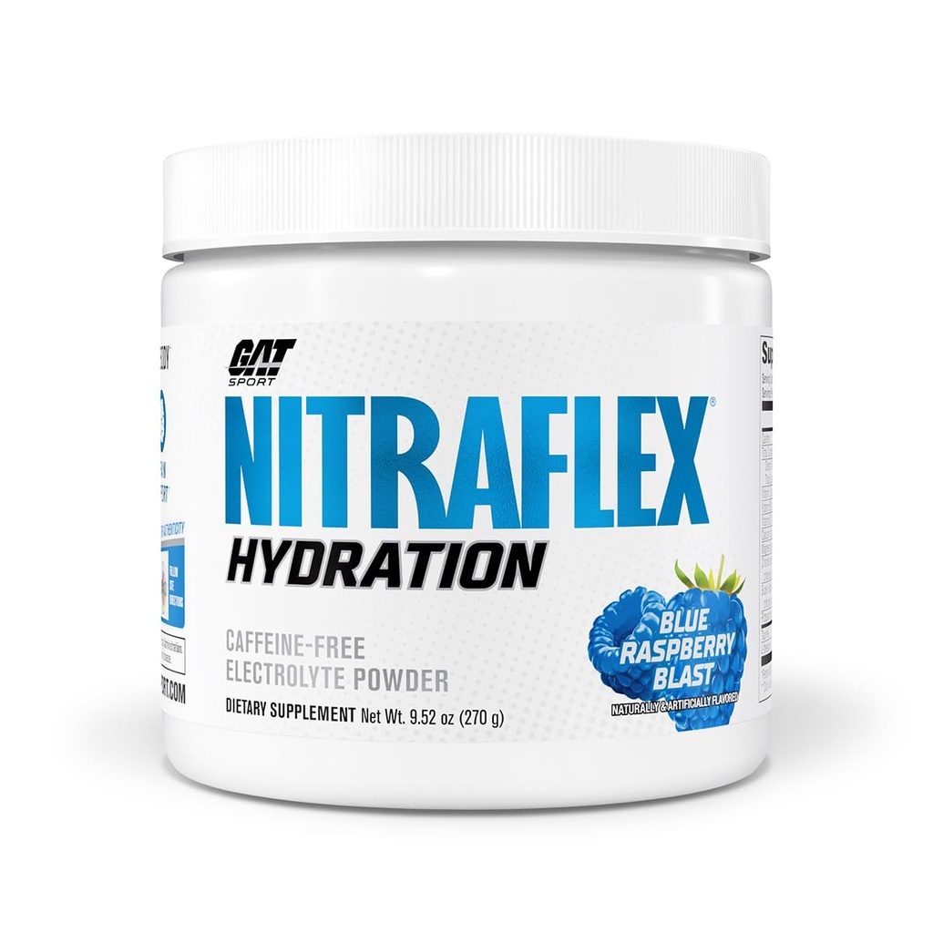 GAT SPORT Nitraflex Hydration pulver, ytelse elektrolytter, 45 serveringer (45 serveringer, blå bringebær)