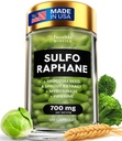 Sulforaphane Supplement Organic Broccoli Sprouts | Stabilisert Sulforaphane fra Broccoli Blomster & Seeds | Organic Sulfur Supplements 120 piller | 1 pakke